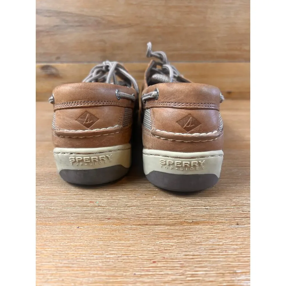 Sperry Top-Sider Men’s 12W Billfish Boat Shoes Brown Leather Mesh 3-Eye